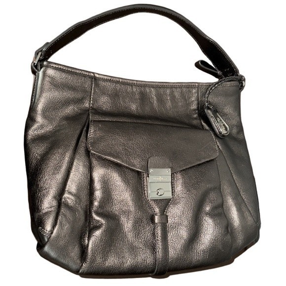 Cole Haan Handbags - COLE HAAN  silver gray leather shoulder bag purse
